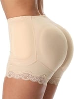 Kadın kaldırıcı bel eğitmen Shapewear külot 4 çıkarılabilir pedleri dantel vücut şekillendirici elastik bel şekillendirici külot kalça arttırıcı karın kontrolü daha büyük sahte