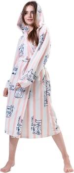 Kadın Kapüşonlu Polar Pink Sabahlık 203184-0221