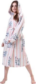 Kadın Kapüşonlu Polar Pink Sabahlık 203184-0221