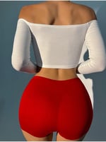 Kadın Kırmızı Kaşkorse Kumaş Boxer Şort