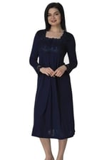Kadın Lacivert Hamile Lohusa Gecelik, 2XL, EF2404EF-19804IGP262436