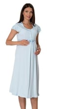 Kadın Lacivert Hamile Lohusa Kısa Kollu Gecelik (Lacivert / 2XL)-EF6013EF-19804IGP260629