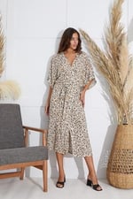 Kadın Leopar Uzun Kimono C5T1N6O51