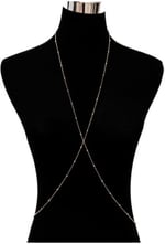 Kadın Mini Top Boncuklu Stylish Vücut Zinciri, Bel Zinciri, Vücut Aksesuarı - Gold - 113