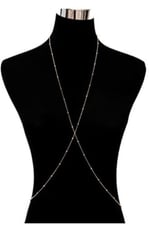 Kadın Mini Top Boncuklu Stylish Vücut Zinciri, Bel Zinciri, Vücut Aksesuarı - Gold - 113