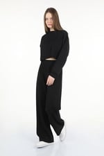 Kadın Modal Kumaş Crop Ikili Basic Takım
