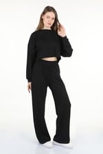 Kadın Modal Kumaş Crop Ikili Basic Takım