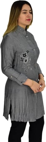 Kadın Nakışlı Hakim Yaka Tunik JNS-3004