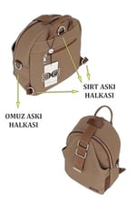 Kadın Omuz Ve Sırt Çantası Siyah&taba Renk Saten Yumuşak Kumaş