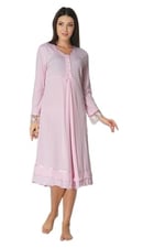 Kadın Pembe Dantelli Hamile Lohusa Gecelik, S, EF2423EFRT-19804IGP268998