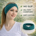 Kadın Saçları Esnek Bükümlü Saç Bantları, Düz Renk, Kaymaz Yoga, Egzersiz, Koşu, Fitness Yumuşak Pamuklu Kumaş, Kadınlar için Esnek Saç Bantları - Seçenekler: 1 Size, 1 Count (Pack of 1)