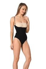 Kadın Siyah Dikişsiz Ince Askılı 1 Beden Incelten Göğüs Altı Çıtçıtlı Body Korse