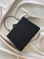 Kadın Siyah Simli Abiye, Clutch Gece Çantası