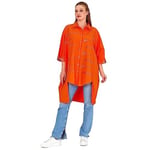 Kadın Taş Baskılı Oversize Gömlek | Boydan Düğmeli Tunik | Tesettür Salaş Poplin Gömlek