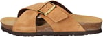 Kadın Terlik 17B3 Frau VELOUR-S SUEDE CROSSOVER-STRAP SLIDERS