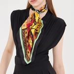 Kadınlar için 55cm x 55cm Fular Küçük Kare Hafif Çiçek Desenli Bandana Boyun Şal, Saç veya Boyun için Etnik Kare Başörtüsü