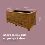 Kaf Ahşap Dekoratif Ahşap Saksı Uzun - E. Kahverengi