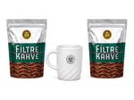 Kahve Dünyası Kahve Keyif Seti 2x250g Filtre Kahve + Fincan Hediyeli