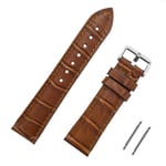 Kahverengi Kroko Hakiki Deri Saat Kordonu Kayış 18-20-22-24mm - Bedenler: 18mm, 22mm, 24mm