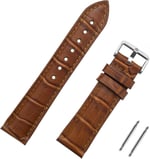 Kahverengi Kroko Hakiki Deri Saat Kordonu Kayış 18-20-22-24mm - Bedenler: 18mm, 22mm, 24mm