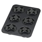 Kaiser İlham Veren Küçük Ekmek Pişirme Kalıbı Delikli 28 X 19 Cm, 6 Küçük Ekmek İçin Pişirme Kalıbı, Yapışmaz Kaplamalı, Ekşi Hamuruna Dayanıklı