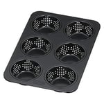 Kaiser İlham Veren Küçük Ekmek Pişirme Kalıbı Delikli 28 X 19 Cm, 6 Küçük Ekmek İçin Pişirme Kalıbı, Yapışmaz Kaplamalı, Ekşi Hamuruna Dayanıklı