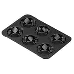 Kaiser İlham Veren Küçük Ekmek Pişirme Kalıbı Delikli 28 X 19 Cm, 6 Küçük Ekmek İçin Pişirme Kalıbı, Yapışmaz Kaplamalı, Ekşi Hamuruna Dayanıklı