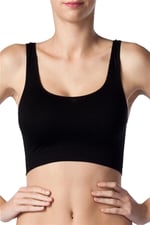 Kalın Askılı S-M-L-XL Beden Seamless Büstiyer Siyah