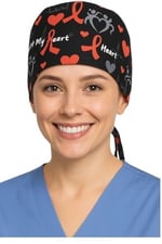 Kalp Desenli Doktor Hemşire Aşçı Cerrahi Bone Hastane Bone Bandana M343