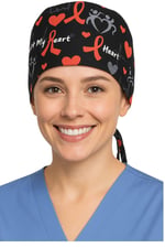 Kalp Desenli Doktor Hemşire Aşçı Cerrahi Bone Hastane Bone Bandana M343