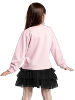 Kalp Gözlük Kız Çocuk Tüllü Sweatshirt Etek Takım