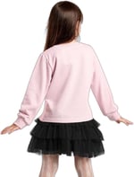 Kalp Gözlük Kız Çocuk Tüllü Sweatshirt Etek Takım