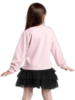 Kalp Gözlük Kız Çocuk Tüllü Sweatshirt Etek Takım