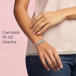 Kalp Tokalı Pandora Tipi Charm Uyumlu Yılan Zincir Bileklik Kadın, Gümüş Renk Paslanmaz Çelik Şık Bileklik, Dayanıklı Charm Bilezik Hediyelik Kadın Takı Özel Günler İçin