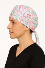 Kalpler Desenli Doktor Hemşire Aşçı Cerrahi Bone Hastane Bone Bandana M010