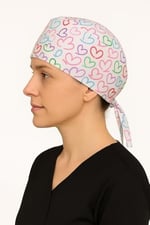 Kalpler Desenli Doktor Hemşire Aşçı Cerrahi Bone Hastane Bone Bandana M010