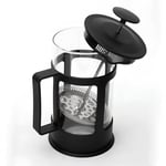 Kanji 350 ml Cam French Press – Isıya Dayanıklı Cam, Paslanmaz Çelik Filtreli, Siyah Renkli Kahve ve Bitki Çayı Demliği