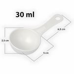 Kanji 6'lı Beyaz Ölçü Kaşığı Seti (2 x 3’lü Takım) – 30 ml Plastik Gıda Ölçüm Kaşığı – Kahve, Mama, Baharat ve Toz Karışımlar İçin Gıda Temasına Uygun Pratik Plastik Kaşık