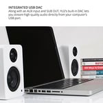 Kanto YU2 Masaüstü Hoparlör, Güç Kaynaklı | 7,6 cm Kompozit Sürücü | 1,9 cm İpek Kubbe Tiz Hoparlörü | Sınıf D Amplifikatör | 100 W | Entegre USB-DAC | Subwoofer Çıkışı | Mat Beyaz |