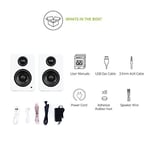 Kanto YU2 Masaüstü Hoparlör, Güç Kaynaklı | 7,6 cm Kompozit Sürücü | 1,9 cm İpek Kubbe Tiz Hoparlörü | Sınıf D Amplifikatör | 100 W | Entegre USB-DAC | Subwoofer Çıkışı | Mat Beyaz |