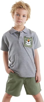 Kaplan Erkek Çocuk Polo Yaka T-shirt Şort Takım