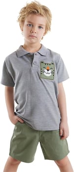 Kaplan Erkek Çocuk Polo Yaka T-shirt Şort Takım