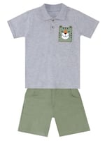 Kaplan Erkek Çocuk Polo Yaka T-shirt Şort Takım