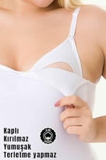 Kaplı Emzirme Atletli 2li beyaz-beyaz