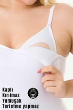 Kaplı Emzirme Atletli 2li beyaz-beyaz