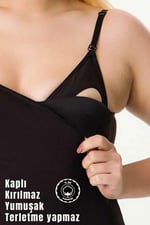 Kaplı Emzirme Atletli 2li siyah-siyah