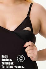 Kaplı Emzirme Atletli 2li siyah-siyah
