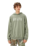 Kapşonlu Kolej Sweat Slogan İşlemeli Uzun Kollu