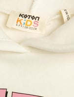 Kapşonlu Sweatshirt Anime Baskılı Uzun Kollu Şardonlu