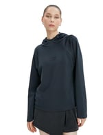 Kapşonlu Sweatshirt Dik Yaka Rahat Kesim Modal Kumaş Yumuşak Tuşe Dokulu